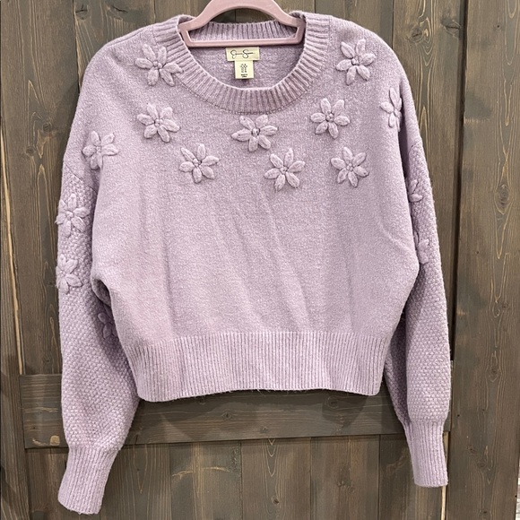 Jessica Simpson Sweaters - ⭐️3 for $20⭐️ Jessica Simpson Lilac Floral Women's Sweater